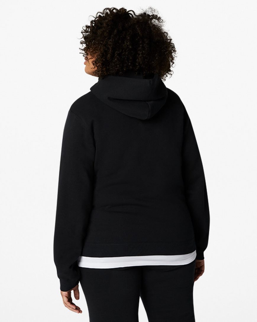 Women's Converse Go-To Embroidered Star Chevron Standard Fit Fleece Hoodie Black | AU 40189A